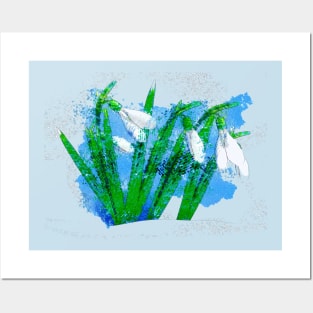 Watercolor snowdrops Posters and Art